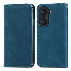 Funda de Cuero Cartera con Soporte Carcasa S04D para Huawei Honor 60 Pro 5G Azul