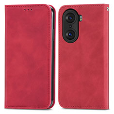 Funda de Cuero Cartera con Soporte Carcasa S04D para Huawei Honor 60 Pro 5G Rojo