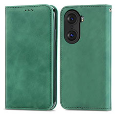 Funda de Cuero Cartera con Soporte Carcasa S04D para Huawei Honor 60 Pro 5G Verde