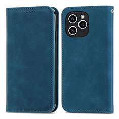 Funda de Cuero Cartera con Soporte Carcasa S04D para Huawei Honor 60 SE 5G Azul