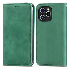 Funda de Cuero Cartera con Soporte Carcasa S04D para Huawei Honor 60 SE 5G Verde