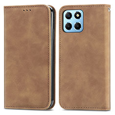 Funda de Cuero Cartera con Soporte Carcasa S04D para Huawei Honor 70 Lite 5G Marron