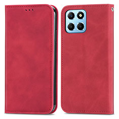 Funda de Cuero Cartera con Soporte Carcasa S04D para Huawei Honor 70 Lite 5G Rojo