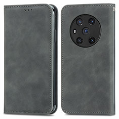 Funda de Cuero Cartera con Soporte Carcasa S04D para Huawei Honor Magic3 5G Gris