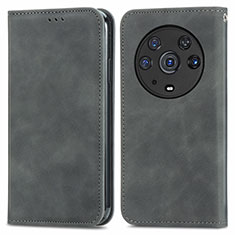 Funda de Cuero Cartera con Soporte Carcasa S04D para Huawei Honor Magic3 Pro 5G Gris