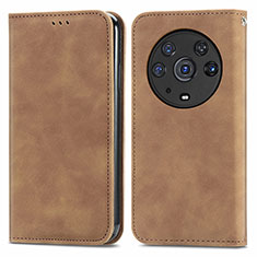 Funda de Cuero Cartera con Soporte Carcasa S04D para Huawei Honor Magic3 Pro 5G Marron