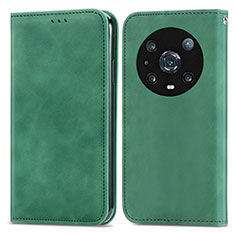 Funda de Cuero Cartera con Soporte Carcasa S04D para Huawei Honor Magic4 Pro 5G Verde