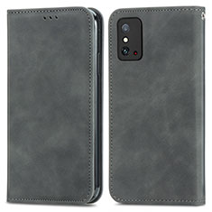 Funda de Cuero Cartera con Soporte Carcasa S04D para Huawei Honor X10 Max 5G Gris