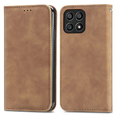 Funda de Cuero Cartera con Soporte Carcasa S04D para Huawei Honor X30i Marron