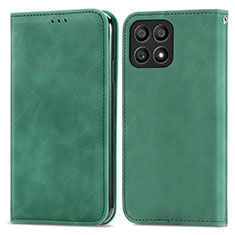 Funda de Cuero Cartera con Soporte Carcasa S04D para Huawei Honor X30i Verde