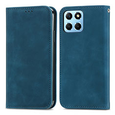 Funda de Cuero Cartera con Soporte Carcasa S04D para Huawei Honor X6 5G Azul