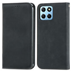 Funda de Cuero Cartera con Soporte Carcasa S04D para Huawei Honor X6 5G Negro