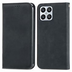 Funda de Cuero Cartera con Soporte Carcasa S04D para Huawei Honor X8 4G Negro