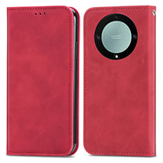 Funda de Cuero Cartera con Soporte Carcasa S04D para Huawei Honor X9a 5G Rojo