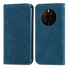 Funda de Cuero Cartera con Soporte Carcasa S04D para Huawei Mate 50 Azul