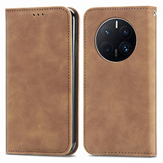 Funda de Cuero Cartera con Soporte Carcasa S04D para Huawei Mate 50 Pro Marron