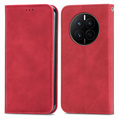 Funda de Cuero Cartera con Soporte Carcasa S04D para Huawei Mate 50E Rojo