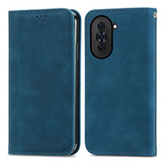 Funda de Cuero Cartera con Soporte Carcasa S04D para Huawei Nova 10 Azul