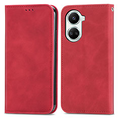 Funda de Cuero Cartera con Soporte Carcasa S04D para Huawei Nova 10 SE Rojo