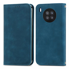 Funda de Cuero Cartera con Soporte Carcasa S04D para Huawei Nova 8i Azul