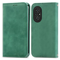 Funda de Cuero Cartera con Soporte Carcasa S04D para Huawei Nova 9 SE Verde