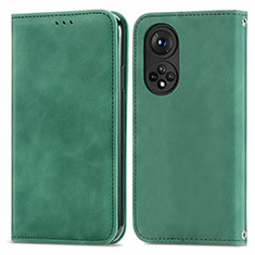 Funda de Cuero Cartera con Soporte Carcasa S04D para Huawei Nova 9 Verde