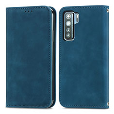 Funda de Cuero Cartera con Soporte Carcasa S04D para Huawei P40 Lite 5G Azul