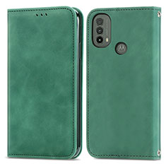 Funda de Cuero Cartera con Soporte Carcasa S04D para Motorola Moto E20 Verde