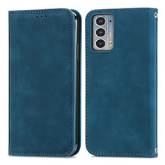 Funda de Cuero Cartera con Soporte Carcasa S04D para Motorola Moto Edge 20 5G Azul