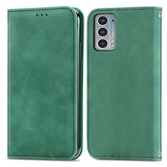 Funda de Cuero Cartera con Soporte Carcasa S04D para Motorola Moto Edge 20 5G Verde