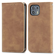 Funda de Cuero Cartera con Soporte Carcasa S04D para Motorola Moto Edge 20 Lite 5G Marron