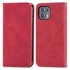 Funda de Cuero Cartera con Soporte Carcasa S04D para Motorola Moto Edge 20 Lite 5G Rojo