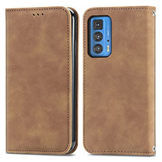 Funda de Cuero Cartera con Soporte Carcasa S04D para Motorola Moto Edge 20 Pro 5G Marron