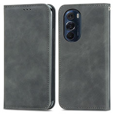 Funda de Cuero Cartera con Soporte Carcasa S04D para Motorola Moto Edge 30 Pro 5G Gris