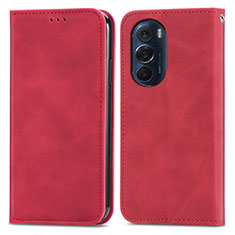 Funda de Cuero Cartera con Soporte Carcasa S04D para Motorola Moto Edge 30 Pro 5G Rojo