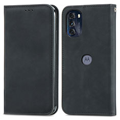 Funda de Cuero Cartera con Soporte Carcasa S04D para Motorola Moto G 5G (2022) Negro