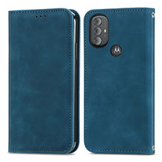 Funda de Cuero Cartera con Soporte Carcasa S04D para Motorola Moto G Play (2023) Azul