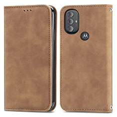 Funda de Cuero Cartera con Soporte Carcasa S04D para Motorola Moto G Play (2023) Marron