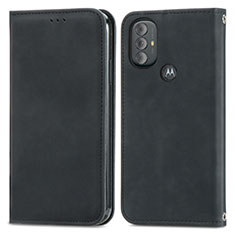 Funda de Cuero Cartera con Soporte Carcasa S04D para Motorola Moto G Play (2023) Negro