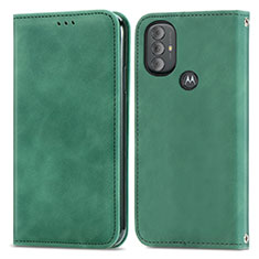 Funda de Cuero Cartera con Soporte Carcasa S04D para Motorola Moto G Power (2022) Verde