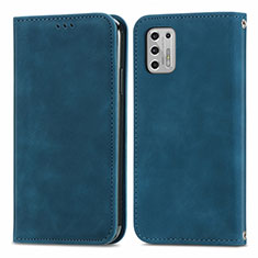 Funda de Cuero Cartera con Soporte Carcasa S04D para Motorola Moto G Stylus (2021) Azul