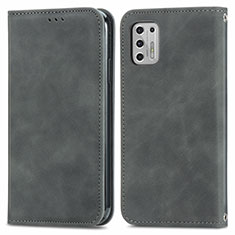 Funda de Cuero Cartera con Soporte Carcasa S04D para Motorola Moto G Stylus (2021) Gris