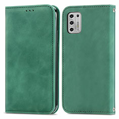 Funda de Cuero Cartera con Soporte Carcasa S04D para Motorola Moto G Stylus (2021) Verde