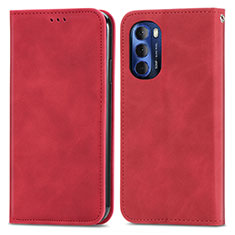 Funda de Cuero Cartera con Soporte Carcasa S04D para Motorola Moto G Stylus (2022) 4G Rojo