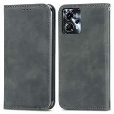 Funda de Cuero Cartera con Soporte Carcasa S04D para Motorola Moto G13 Gris