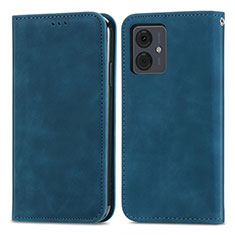 Funda de Cuero Cartera con Soporte Carcasa S04D para Motorola Moto G14 Azul