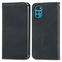 Funda de Cuero Cartera con Soporte Carcasa S04D para Motorola Moto G22 Negro