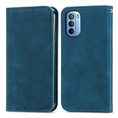 Funda de Cuero Cartera con Soporte Carcasa S04D para Motorola Moto G31 Azul