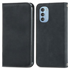 Funda de Cuero Cartera con Soporte Carcasa S04D para Motorola Moto G51 5G Negro