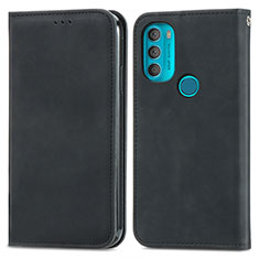 Funda de Cuero Cartera con Soporte Carcasa S04D para Motorola Moto G71 5G Negro